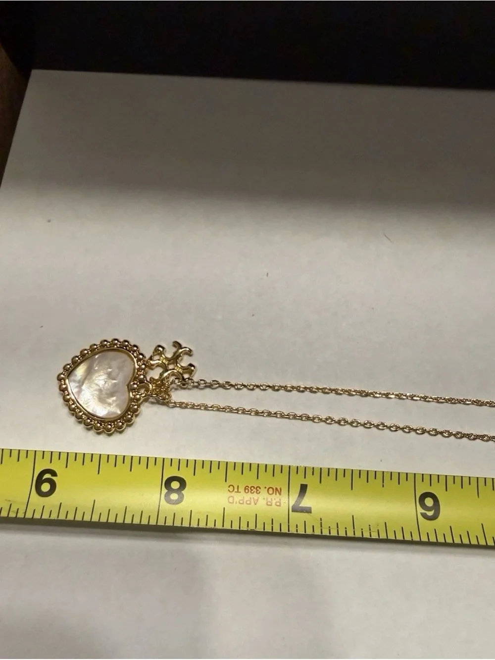 NEW Tory Burch Logo Shell Heart Cross Gold Plated  Charms Pendant Necklace Chain